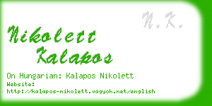nikolett kalapos business card